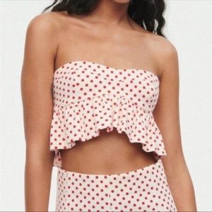 Zara Polka Dot Bustier Top Size Small